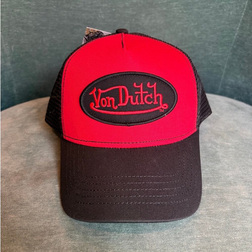 Stylish Von Dutch Red & Black Trucker Hat - New With Tags!